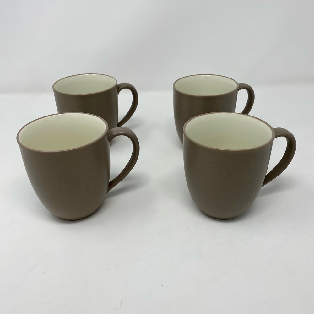 Set of 4 Brown Ceramic Mugs